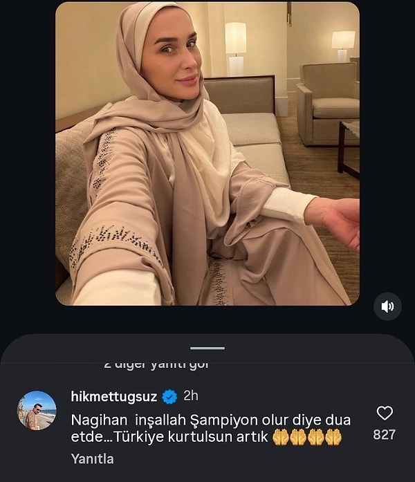 Sema'nın yaptığı paylaşımda dikkat çeken bir de yorum yer aldı.