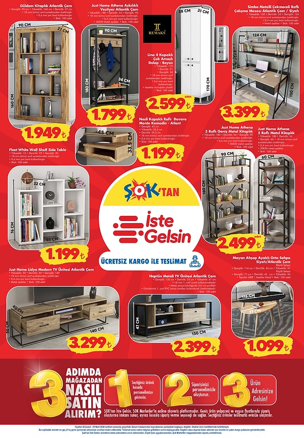 Güldem Kitaplık Atlantik Çam 1.949 TL