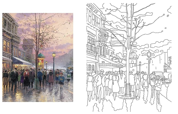 Renklerin içinde kaybolun: Posh Adult Coloring Book - Thomas Kinkade!