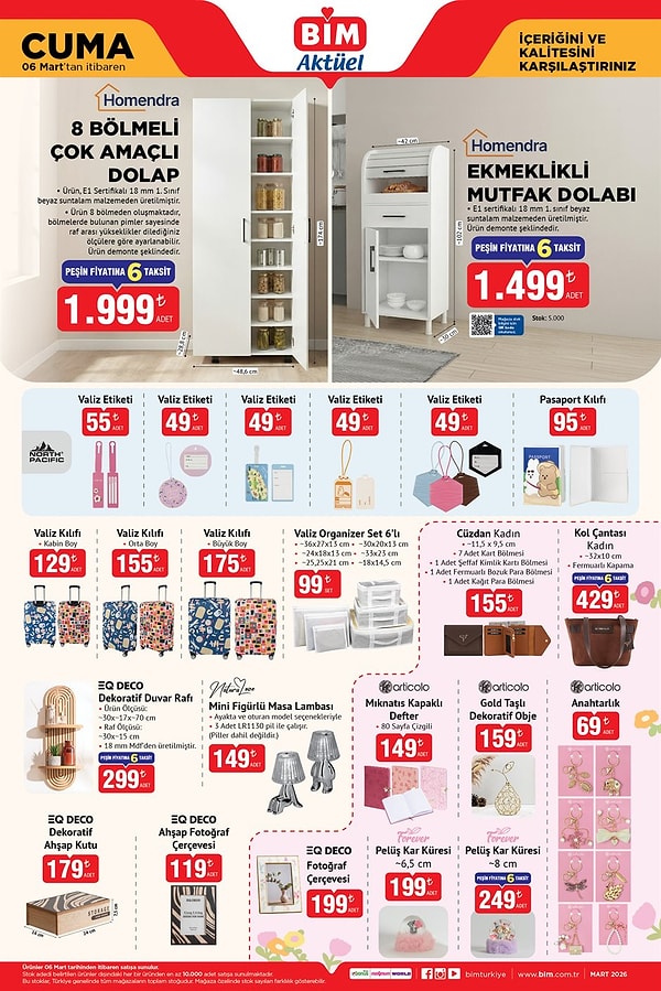 8 Bölmeli Çok Amaçlı Dolap 1.999 TL