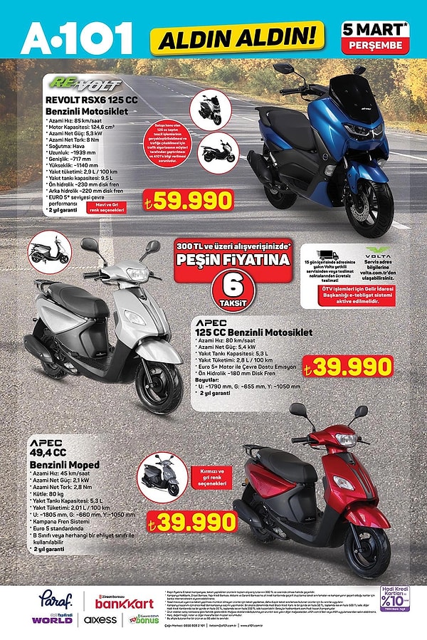 APEC 49.4 CC Benzinli Moped 39.990 TL