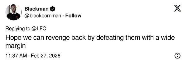 "Umarım onları büyük bir farkla yenerek intikamımızı alabiliriz."