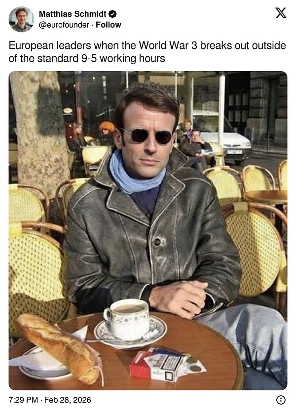 "Üçüncü Dünya Savaşı çıktığında Avrupalı liderler standart 9-5 çalışma saatleri dışında görev başında olacaklar"