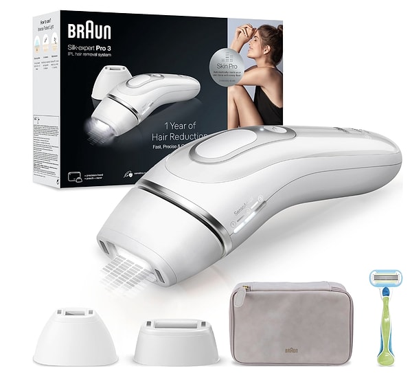 Evde profesyonel pürüzsüzlük: Braun IPL Silk·expert Pro 3 dev indirimle sepetlerde!