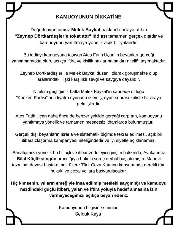 İşte Melek Baykal'ın avukatının açıklaması: