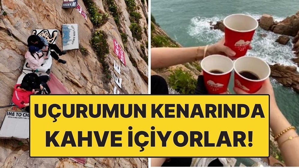 Uçurumun Kenarında Kahve İçebileceğiniz İlginç Kafe! Halatla İniliyor