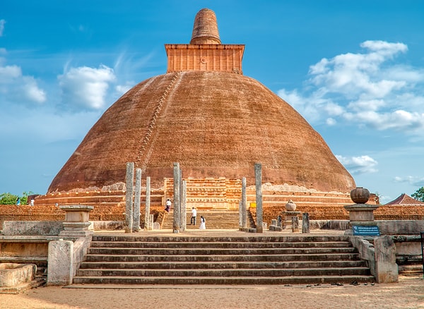 What's most striking about Jetavanaramaya is that it was predominantly built from baked clay bricks, rather than stone.