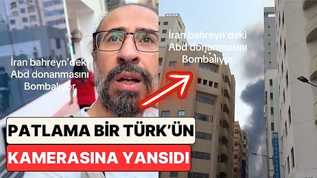 İran'ın Bahreyn'i Bombaladığı Anlarda Sokakta Olan Bir Türk Panik Anlarını Kaydetti