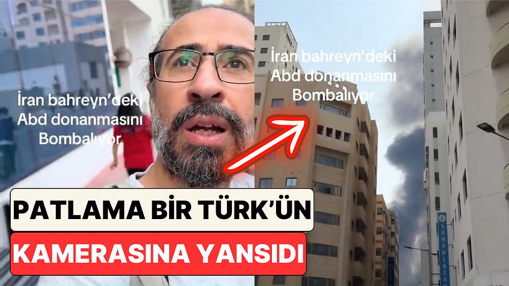 İran'ın Bahreyn'i Bombaladığı Anlarda Sokakta Olan Bir Türk Panik Anlarını Kaydetti