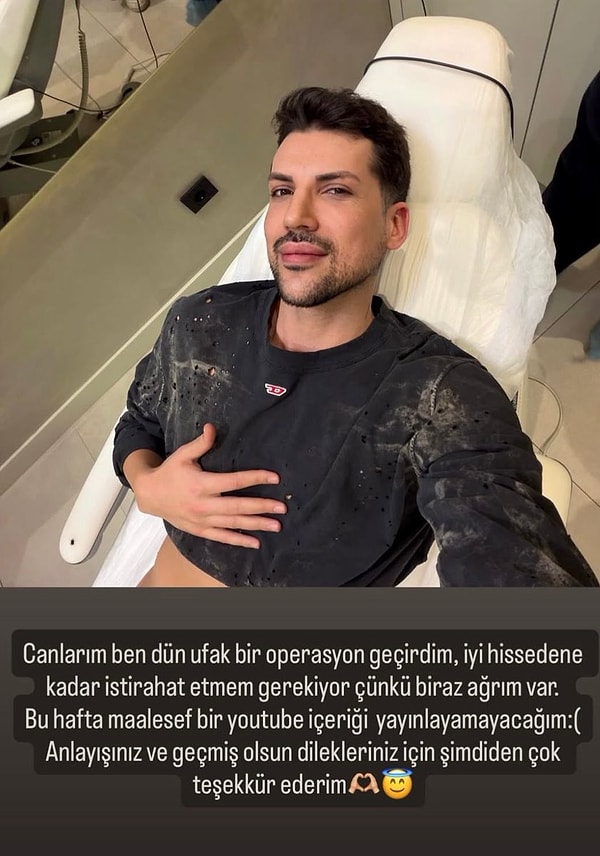 Kerimcan Durmaz ayrıca son paylaşımında bir operasyon geçirdiğini açıkladı.