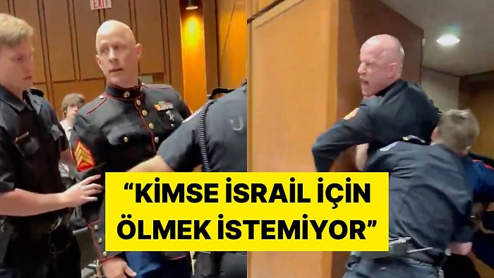 Emekli Amerikan Askeri İsrail'i Protesto Edince Salondan Zorla Çıkarıldı