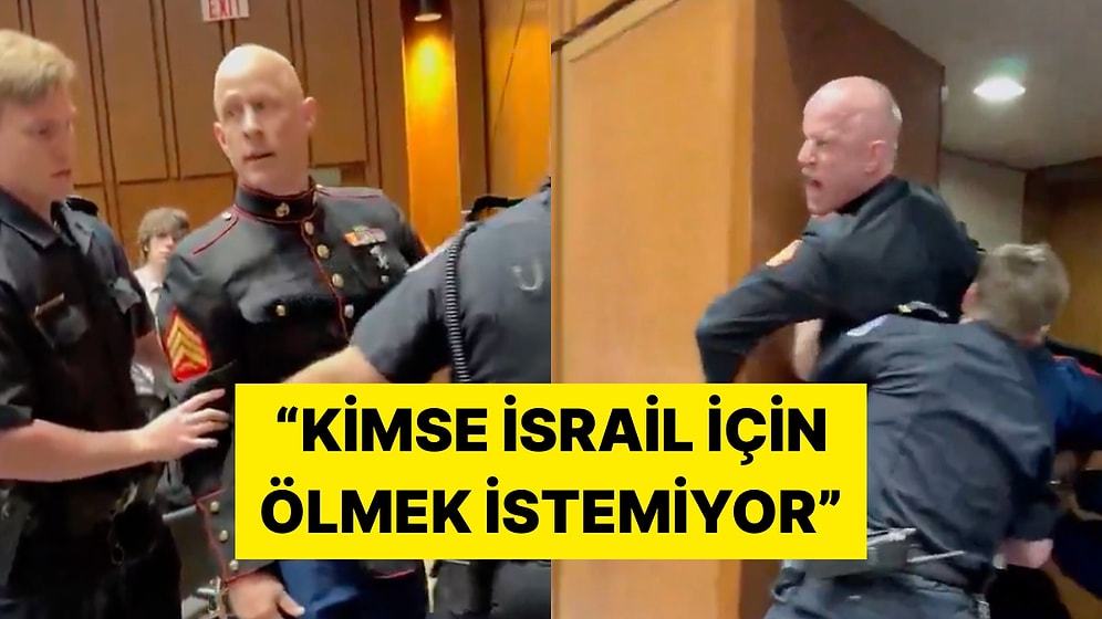Emekli Amerikan Askeri İsrail'i Protesto Edince Salondan Zorla Çıkarıldı