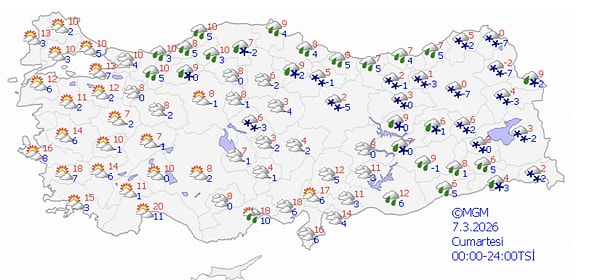 7 Mart Cumartesi hava durumu