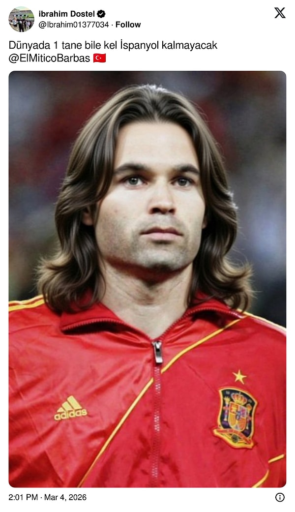 İspanya'ya sevgisini gösteren bu paylaşımla kapatalım...