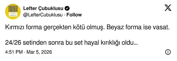 Yeni seti başarısız bulanlar oldu.
