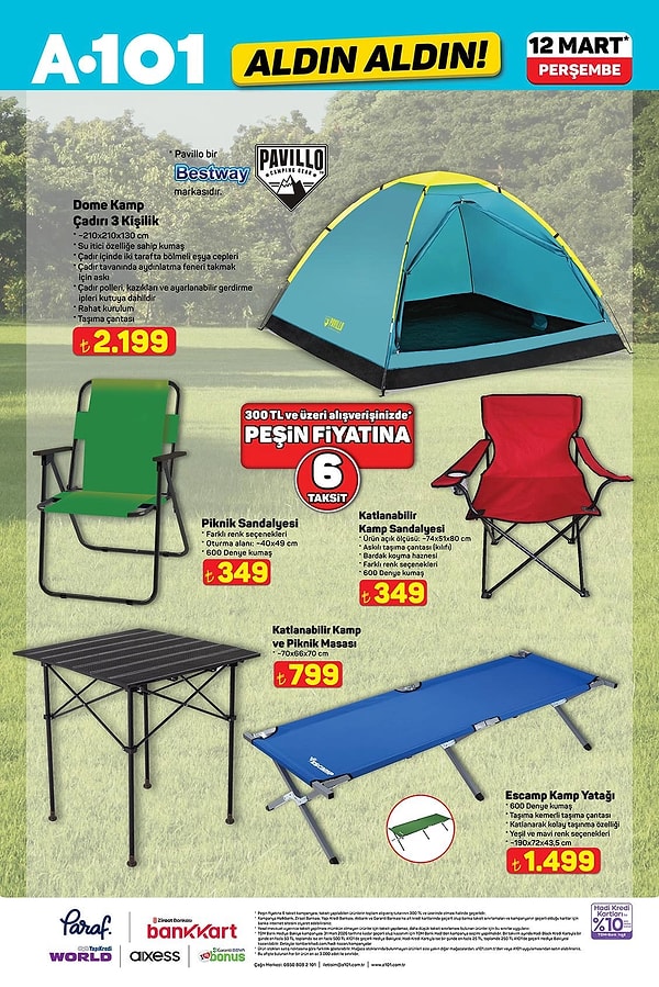 Dome Kamp Çadırı 3 Kişilik 2.199 TL