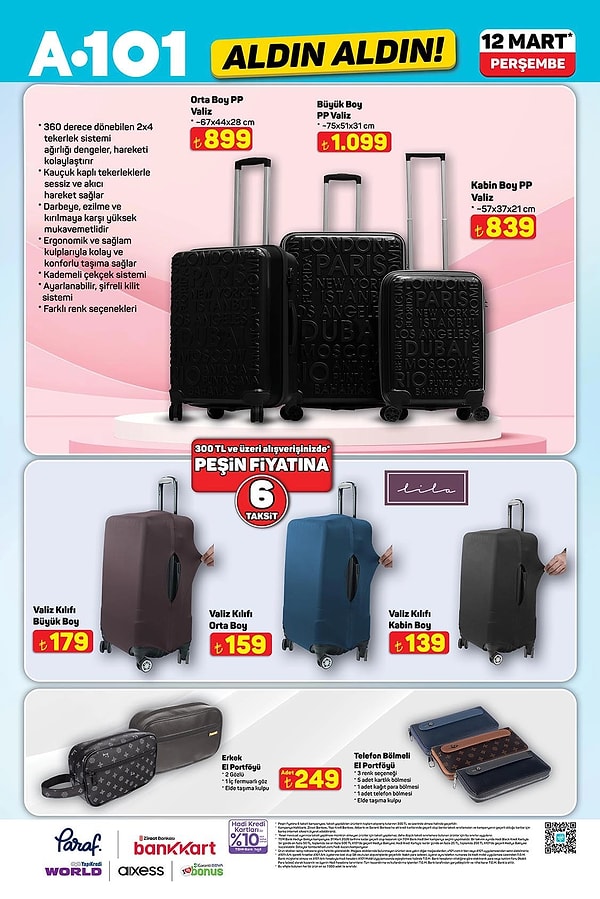 Kabin Boy PP Valiz 839 TL