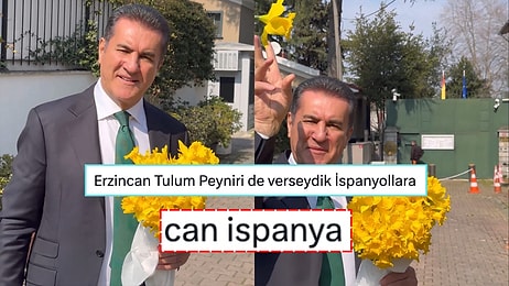 Mustafa Sarıgül Ellerinde Çiçeklerle İspanya Başkonsolosluğu’na Gitti