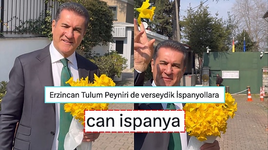 Mustafa Sarıgül Ellerinde Çiçeklerle İspanya Başkonsolosluğu’na Gitti