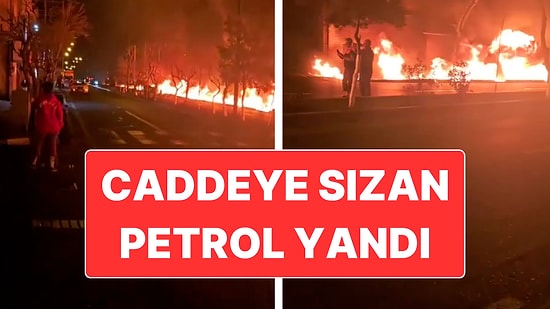 İran’ın Petrol Depoları Hedef Alındı: Sokaklara Sızan Petrol Alev Alev Yandı