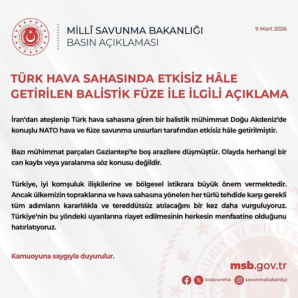 MSB'nin açıklaması. 👇
