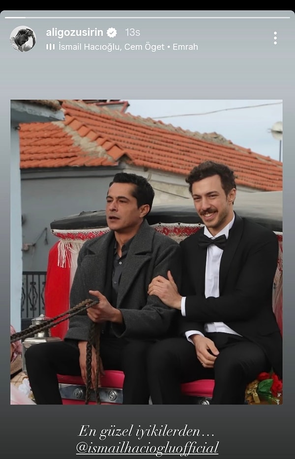 Ali Gözüşirin de Cennetin Çocukları kadrosunda yer aldığı için İsmail Hacıoğlu ile paylaşım yaparak desteğini gözler önüne serdi.