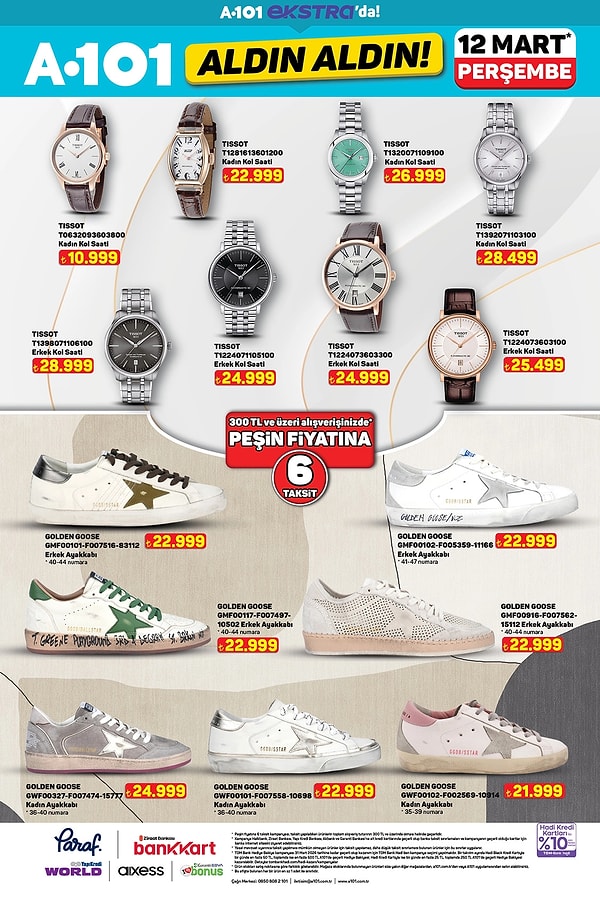 Tissot Saat ve Golden Goose Ayakkabı Çeşitleri