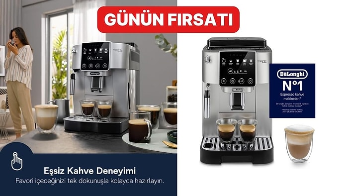 Günün Fırsatı: Evde Barista Deneyimi Yaşatan De'Longhi Tam Otomatik Espresso Makinesi İndirimde!