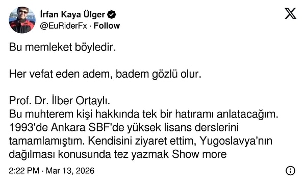 İlber Ortaylı hakkında atılan bazı tweetler ve iddialar şöyleydi👇🏻