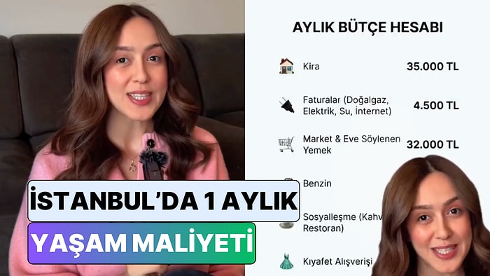İstanbul'da Eşi ile Birlikte Yaşayan 30 Yaşındaki Kadın "2 Kişilik Ailenin 1 Aylık Yaşam Maliyetini" Hesapladı