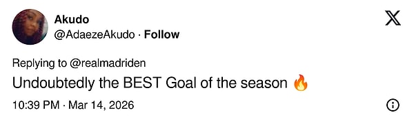 "Şüphesiz sezonun en iyi golü"