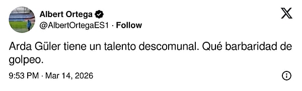 "Arda Güler inanılmaz bir yeteneğe sahip. Ne muhteşem bir gol!"