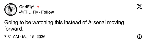 "Bundan sonra Arsenal maçları yerine bunu izleyeceğim."