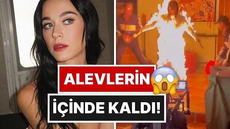 Katy Perry Klip Çekiminde Alevlerin Arasında Kaldı: Kamera Arkası Görüntüleri Panik Yarattı!