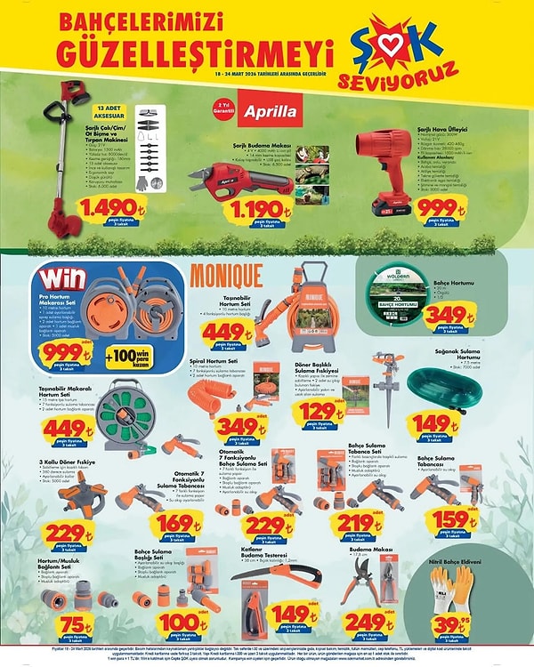 Aprilla Şarjlı Tırpan Makinesi 1.490 TL,