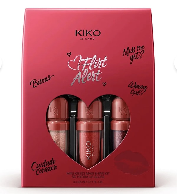 Dudaklarda 3D ışıltı: KIKO Flirt Alert Mini Kisses Seti!