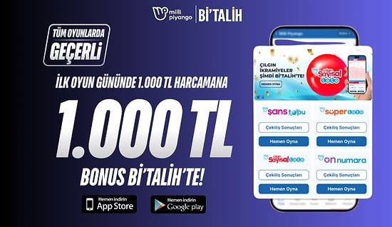 Milli Piyango ve Sayısal Oyunlar Şimdi Bi'Talih'te 1000 TL Bonus ile!