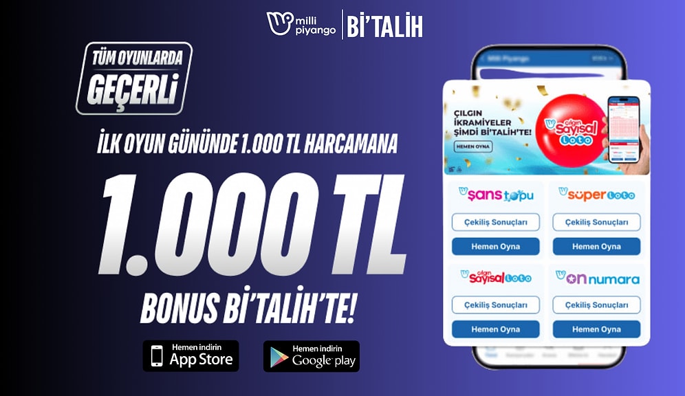 Milli Piyango ve Sayısal Oyunlar Şimdi Bi'Talih'te 1000 TL Bonus ile!