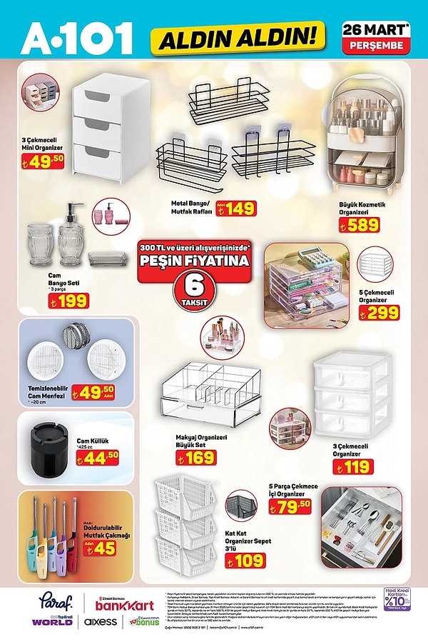 3 Çekmeceli Mini Organizer 49,50 TL