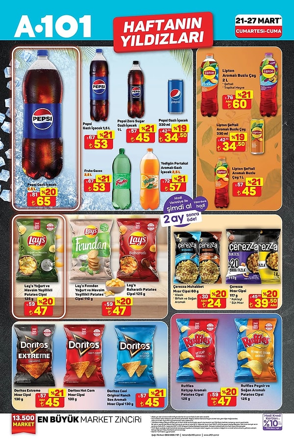 Pepsi Gazlı İçecek 65 TL