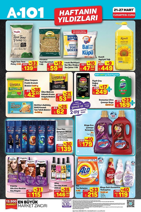 Yayla Tane Tane Pirinç 2 Kg 139,50 TL