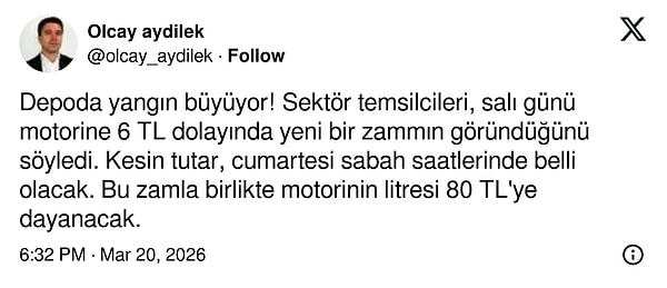 Motorine zam mı gelecek?