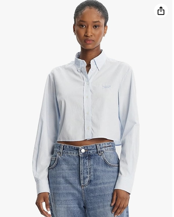 Tommy Hilfiger Bebek Mavisi Poplin Gömlek!