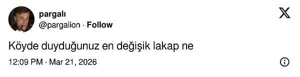 Lakapları ve ardındaki komik hikayeleri paylaşma akımı, bu tweetle birlikte başladı;