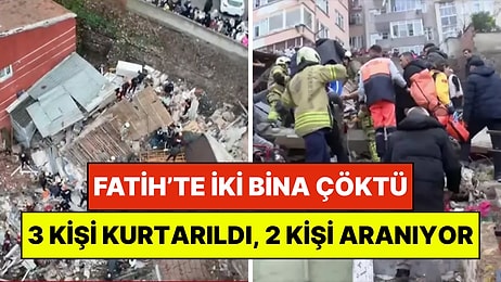 İstanbul Fatih'te Doğal Gaz Patlaması: İki Bina Çöktü, Yaralılar var