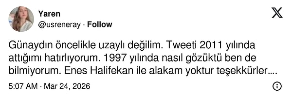 Söz konusu kullanıcı, yaptığı açıklamayla bu konuya bir nebze de olsa açıklık getirmiş oldu.