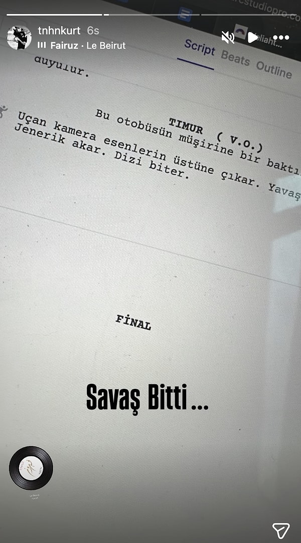 Veliaht'ın senaristi Tunahan Kurt, Instagram'da final senaryosunu ifşaladı.