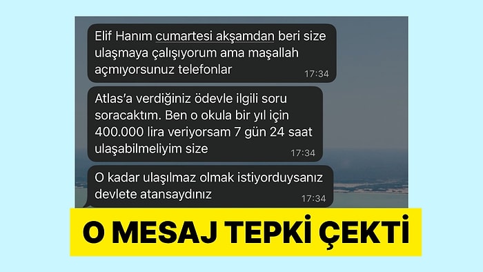 Özel Okulda Çalışan Bir Öğretmen Velisinin Attığı Mesajı Paylaştı