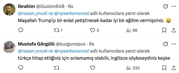 Oğul ve anne arasındaki politik zıtlığı öne çıkaran paylaşımlar yapıldı.