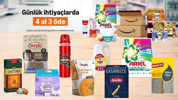 Temizlik malzemelerinden gıda ürünlerine yüzlerce üründe geçerli olan ürünleri sepetinize eklemeye başlayabilirsiniz.